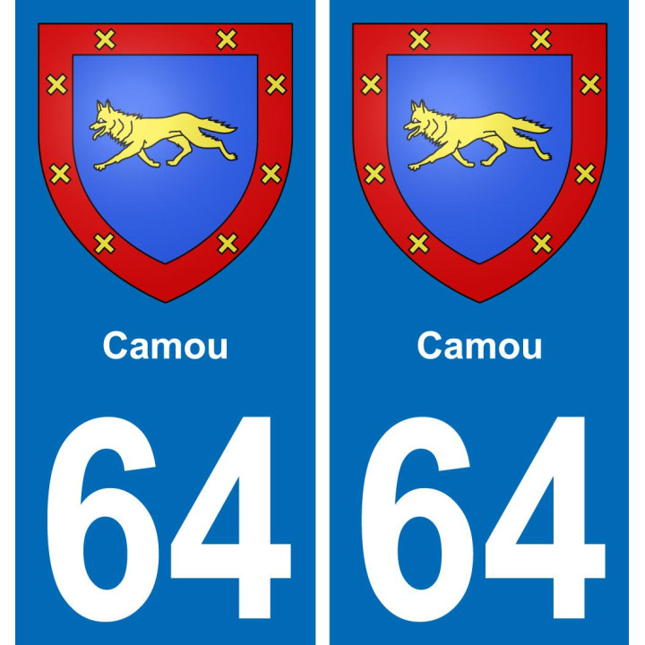 64 Camou coat of arms sticker plate stickers city