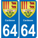 64 Cardesse wappen aufkleber typenschild aufkleber stadt