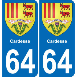 64 Cardesse blason autocollant plaque stickers ville