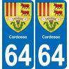 64 Cardesse wappen aufkleber typenschild aufkleber stadt