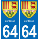 64 Cardesse wappen aufkleber typenschild aufkleber stadt