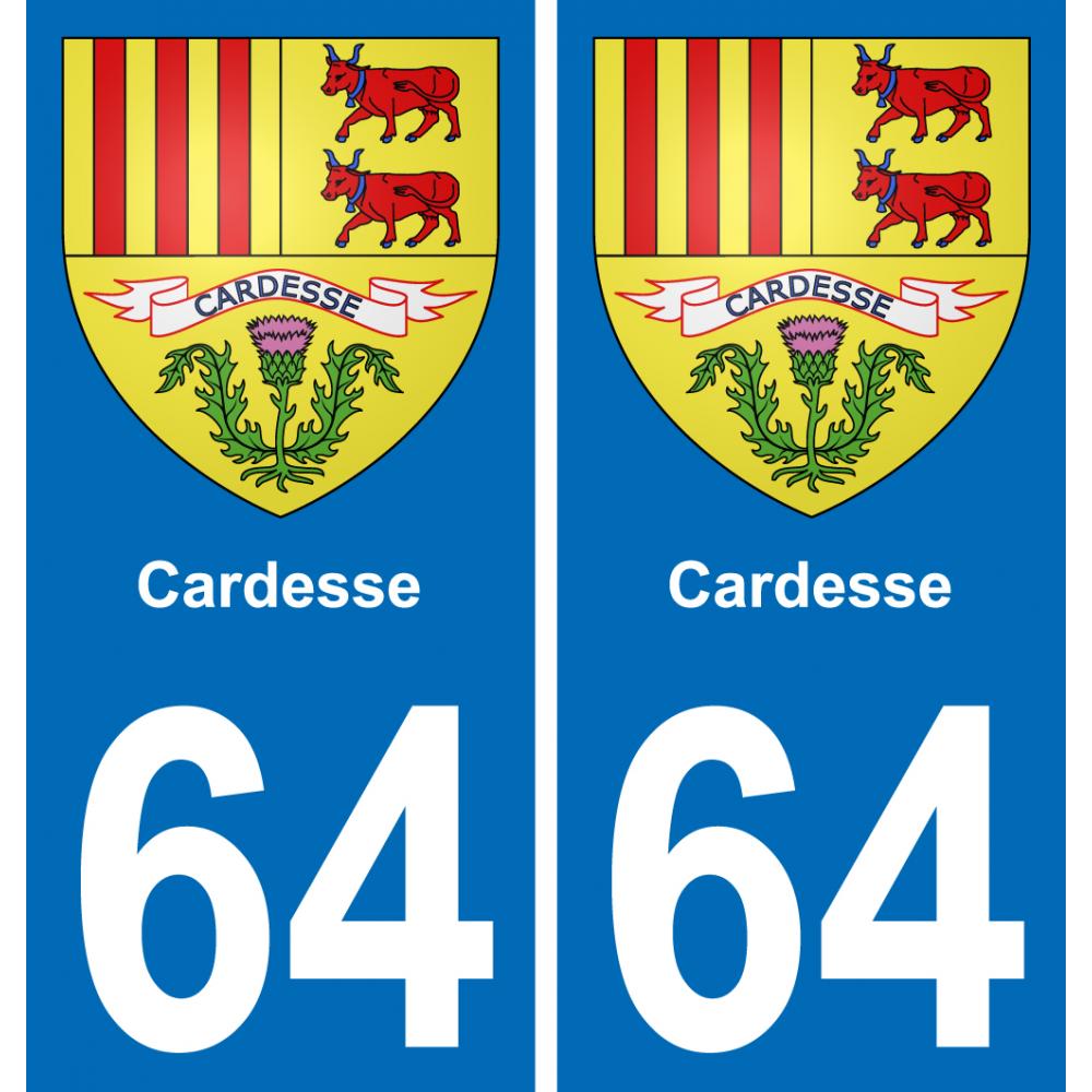 64 Cardesse coat of arms sticker plate stickers city