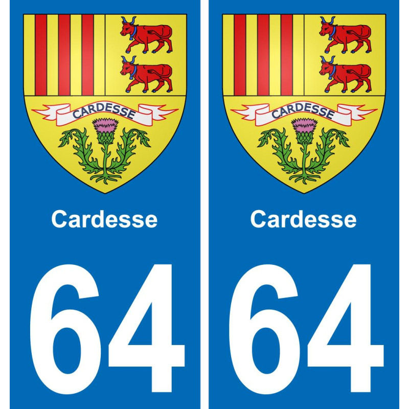 64 Cardesse wappen aufkleber typenschild aufkleber stadt