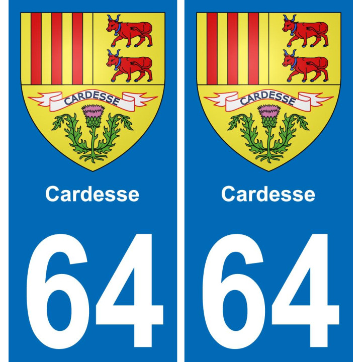 64 Cardesse blason autocollant plaque stickers ville