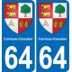 64 Carresse-Cassaber blason autocollant plaque stickers ville