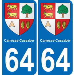 64 Carresse-Cassaber blason autocollant plaque stickers ville