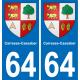 64 Carresse-Cassaber blason autocollant plaque stickers ville