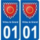 01 Virieu-le-Grand ville autocollant plaque sticker