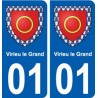 01 Virieu-le-Grand ville autocollant plaque sticker