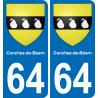 64 Conchez-de-Béarn coat of arms sticker plate stickers city