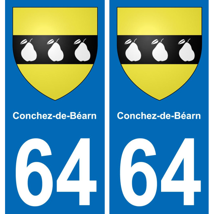 64 Conchez-de-Béarn coat of arms sticker plate stickers city