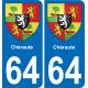 64 Chéraute stemma adesivo piastra adesivi città