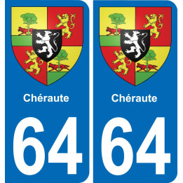 64 Chéraute coat of arms sticker plate stickers city