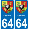 64 Chéraute blason autocollant plaque stickers ville