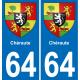 64 Chéraute stemma adesivo piastra adesivi città