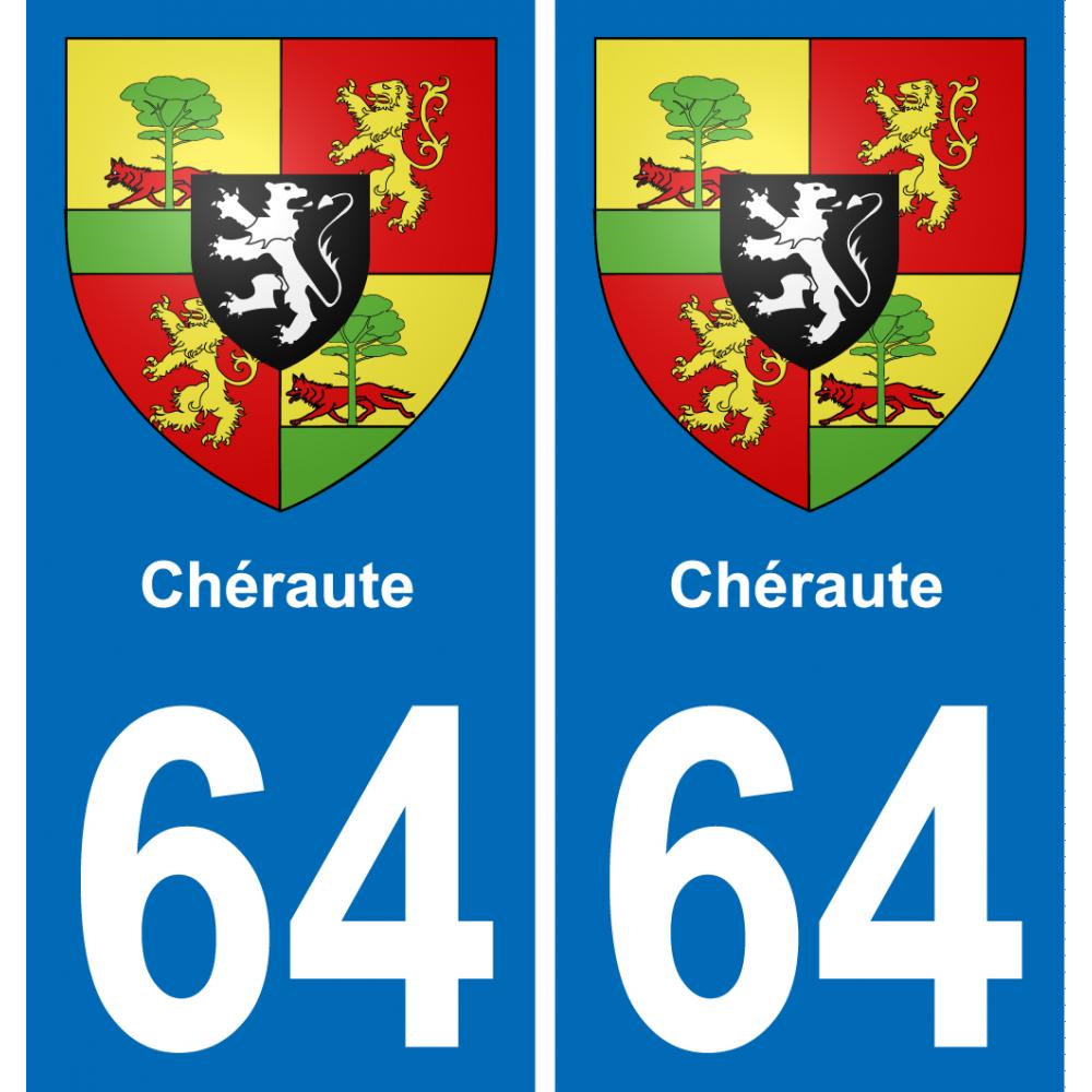 64 Chéraute blason autocollant plaque stickers ville