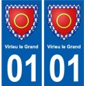 01 Virieu-le-Grand ville autocollant plaque sticker