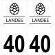 40 Landes Blanc Cône de pin pomme de pin sapin ville sticker plaque immatriculation auto logo343