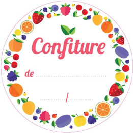 Lot de 64 Etiquettes ronde confiture bocaux fait maison autocollant sticker logo 587