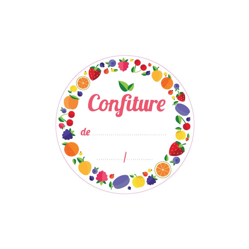Lot de 64 Etiquettes ronde confiture bocaux fait maison autocollant sticker logo 587