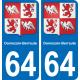 64 Domezain-Berraute coat of arms sticker plate stickers city