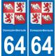 64 Domezain-Berraute wappen aufkleber typenschild aufkleber stadt