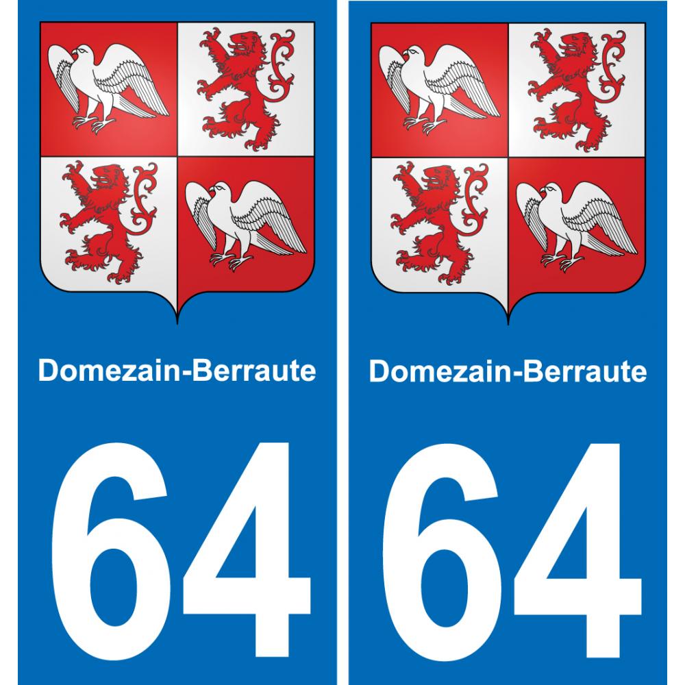 64 Domezain-Berraute wappen aufkleber typenschild aufkleber stadt