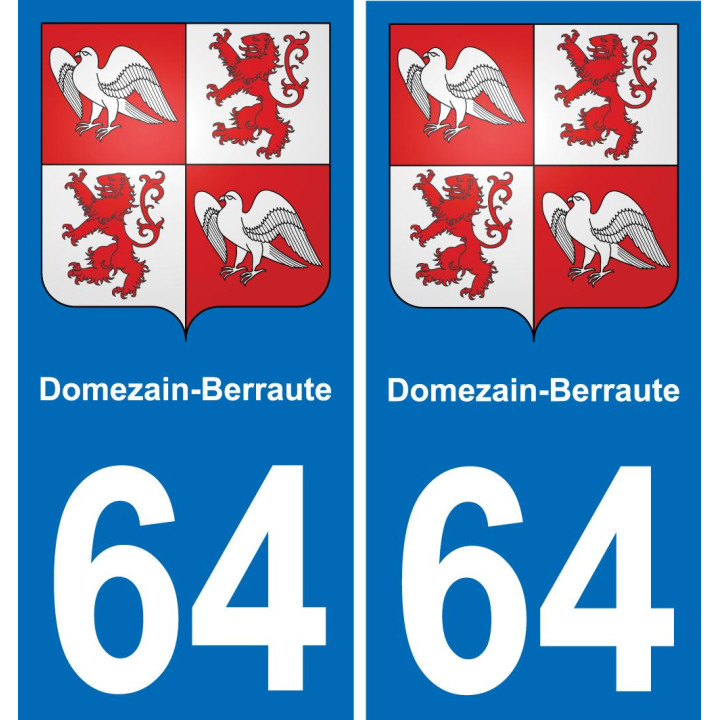 64 Domezain-Berraute blason autocollant plaque stickers ville