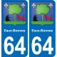 64 Eaux-Bonnes blason autocollant plaque stickers ville