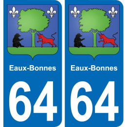 64 Eaux-Bonnes coat of arms sticker plate stickers city