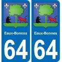 64 Eaux-Bonnes coat of arms sticker plate stickers city