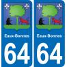 64 Eaux-Bonnes blason autocollant plaque stickers ville