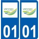 01 Vonnas logo ville autocollant plaque sticker