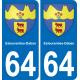 64 Eslourenties-Daban blason autocollant plaque stickers ville