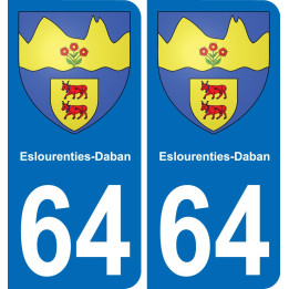 64 Eslourenties-Daban blason autocollant plaque stickers ville