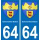 64 Eslourenties-Daban blason autocollant plaque stickers ville