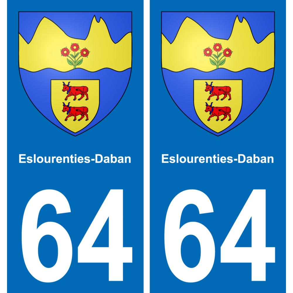 64 Eslourenties-Daban coat of arms sticker plate stickers city