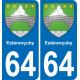 64 Estérençuby blason autocollant plaque stickers ville