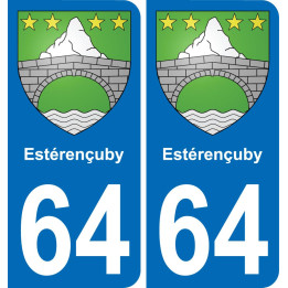 64 Estérençuby blason autocollant plaque stickers ville