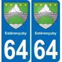 64 Estérençuby blason autocollant plaque stickers ville