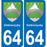 64 Estérençuby blason autocollant plaque stickers ville