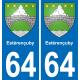 64 Estérençuby wappen aufkleber typenschild aufkleber stadt