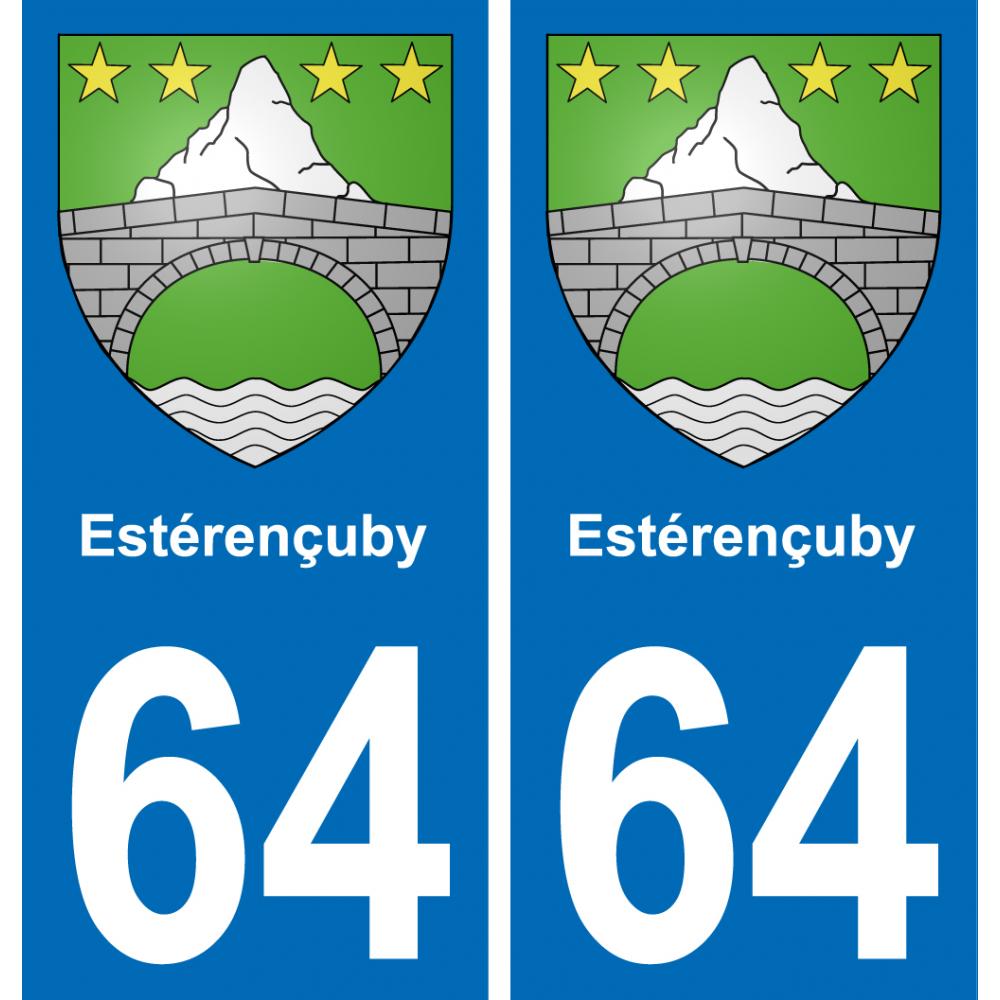 64 Estérençuby wappen aufkleber typenschild aufkleber stadt