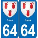 64 Gabat blason autocollant plaque stickers ville