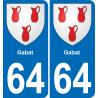 64 Gabat blason autocollant plaque stickers ville