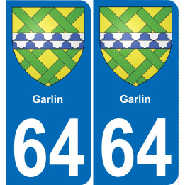 64 Garlin blason autocollant plaque stickers ville