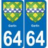 64 Garlin wappen aufkleber typenschild aufkleber stadt