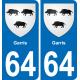 64 Garris blason autocollant plaque stickers ville