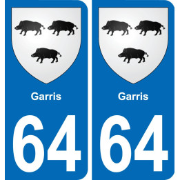 64 Garris escudo de armas de la etiqueta engomada de la placa de pegatinas de la ciudad