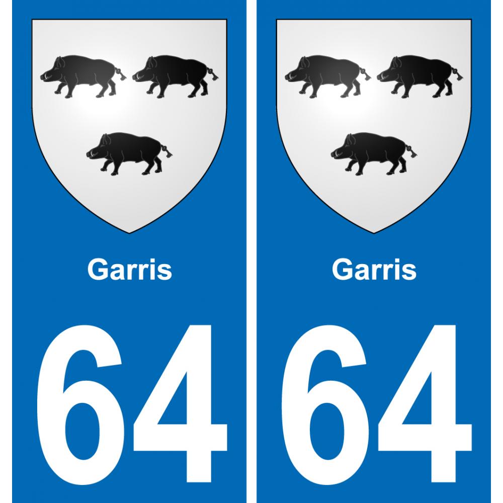 64 Garris coat of arms sticker plate stickers city